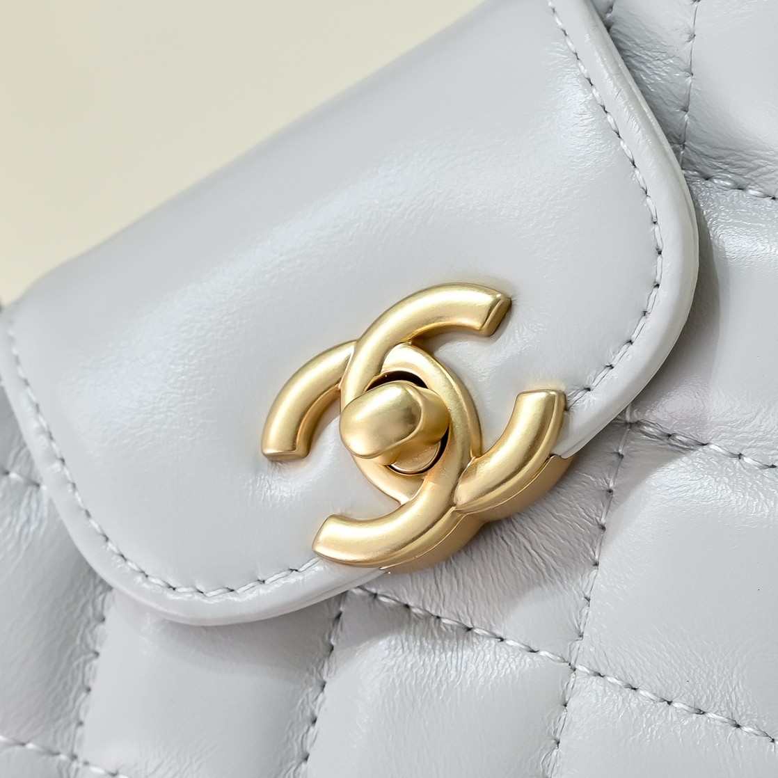 Chanel Style Grey Leather Top Handle Bag style reference detail image 5 from source 776490