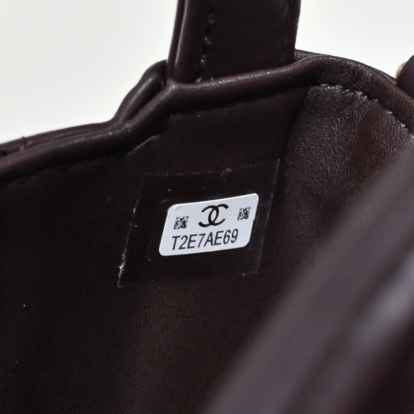 Chanel Style Brown Leather Top Handle Bag style reference detail image 8 from source 776491