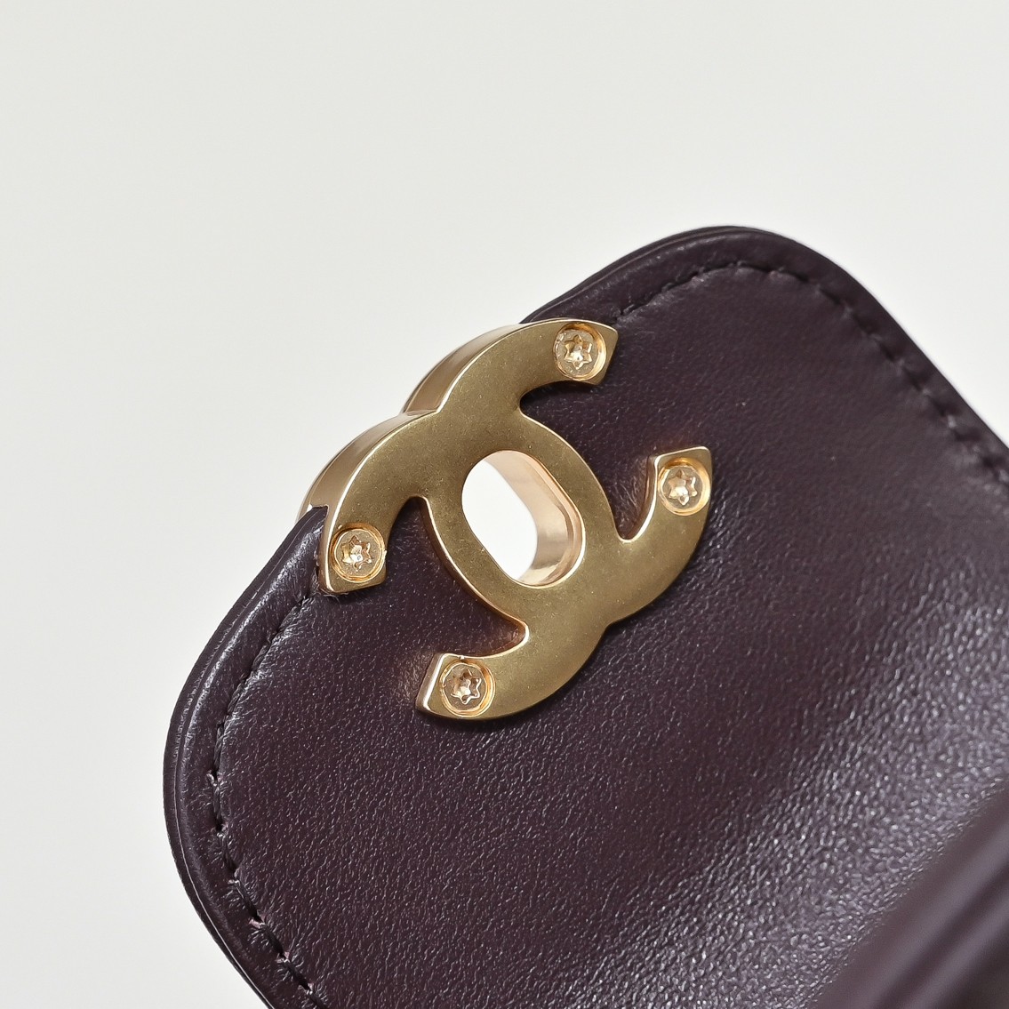 Chanel Style Brown Leather Top Handle Bag style reference detail image 5 from source 776491