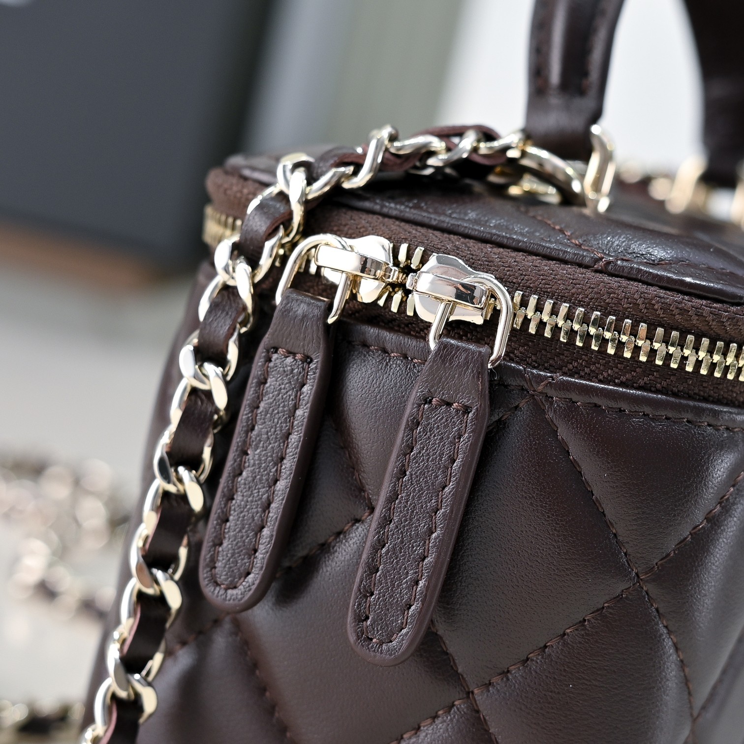 Chanel Style Leather Chain Bag style reference detail image 6 from source 776533