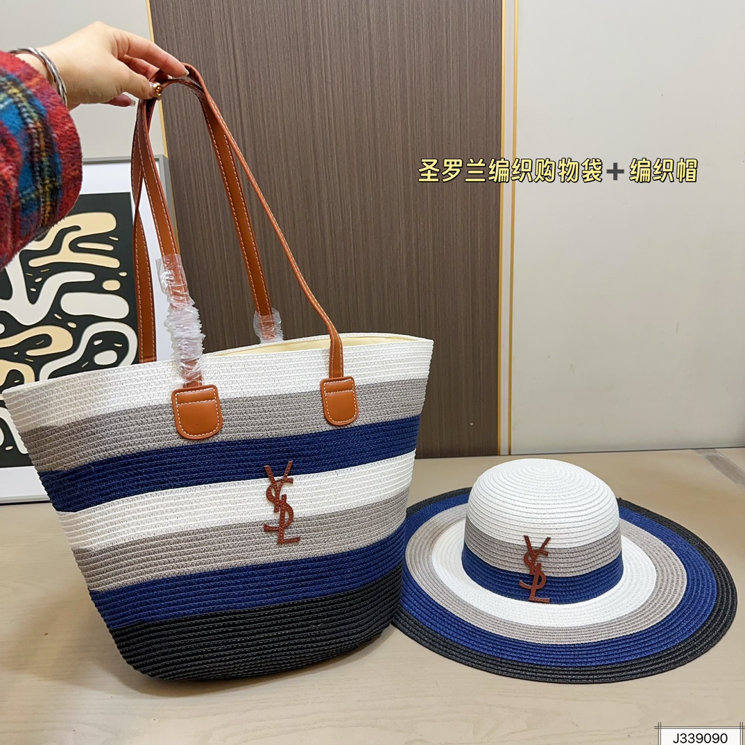 173 Comes With Box ️ Hat Shopping Bag | Yves Saint Laurent Woven Shopping Bag Another Popular Style | Very Light Weight And Good-looking | Traveling Super Practical Size 25.28