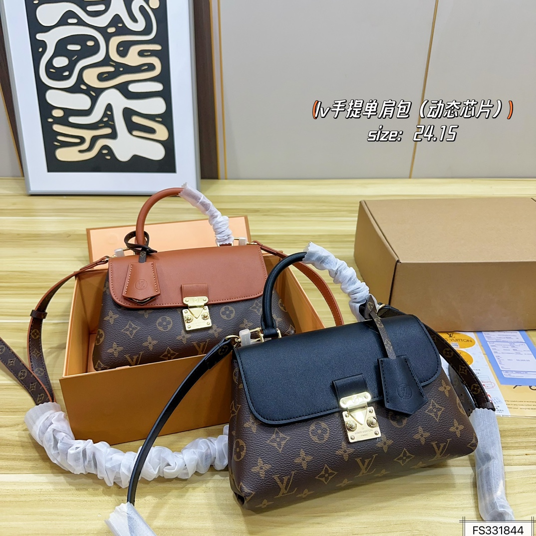 248 Folding Box Airplane Box Dynamic Chip ️Size 24.15 | Lv Hand-held Shoulder Bag | Retro And Elegant, Full Of High-end Feel | Moderate Size, Touching Capacity | Can Be Easily Worn In Casual Or Formal Wear