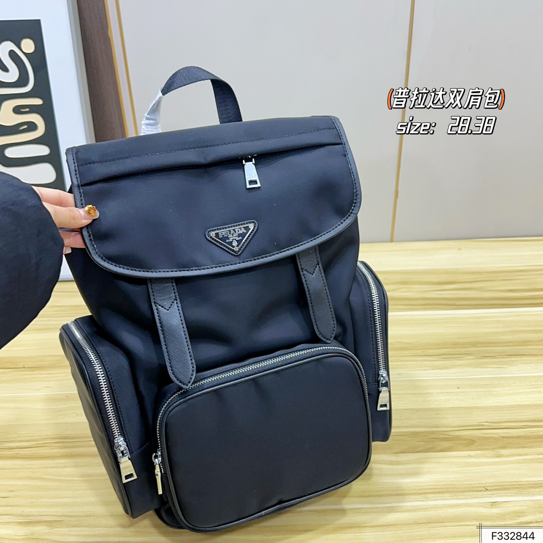 398 Prada Backpack Is Very Beautiful | High-end And Fashionable | A Backpack With A High Rate Of Return | Lightweight And Large, A Must-have Item For Travel | Size 28.38