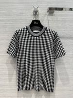 High Quality
 Dior Clothing Shirts & Blouses Black White Knitting Fall Collection