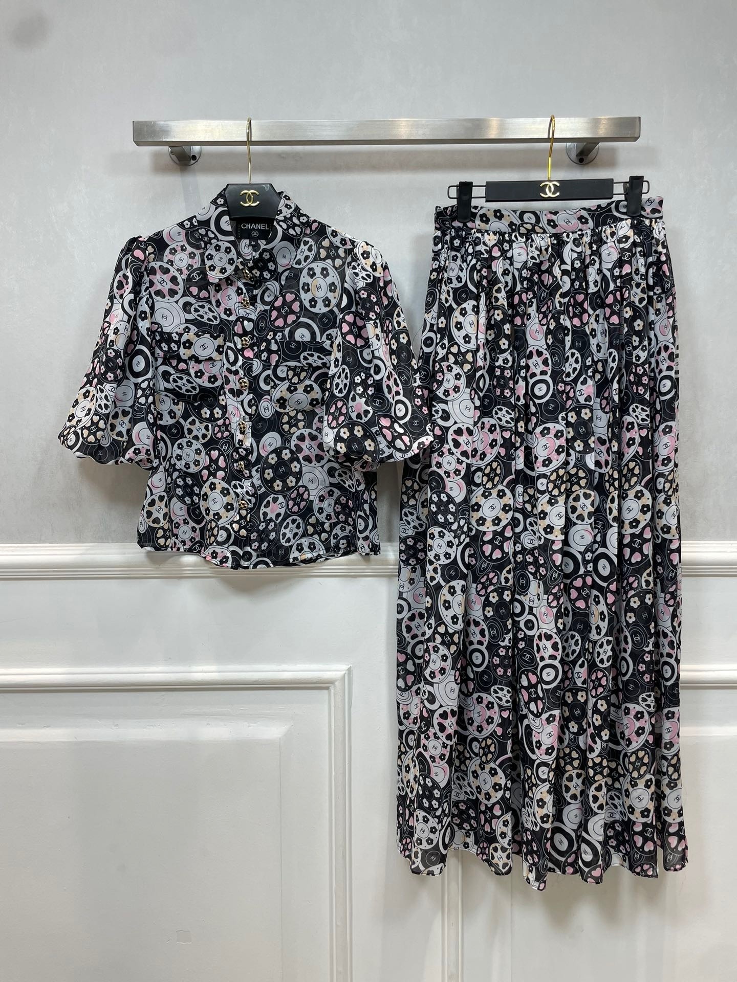 Chanel Clothing Shirts & Blouses Skirts Printing Silk
