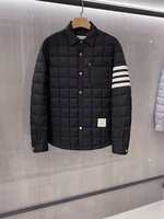 Best Quality Replica
 Thom Browne Clothing Down Jacket Replica Wholesale
 Black Grey Unisex Nylon Patent Leather Fall/Winter Collection Fashion