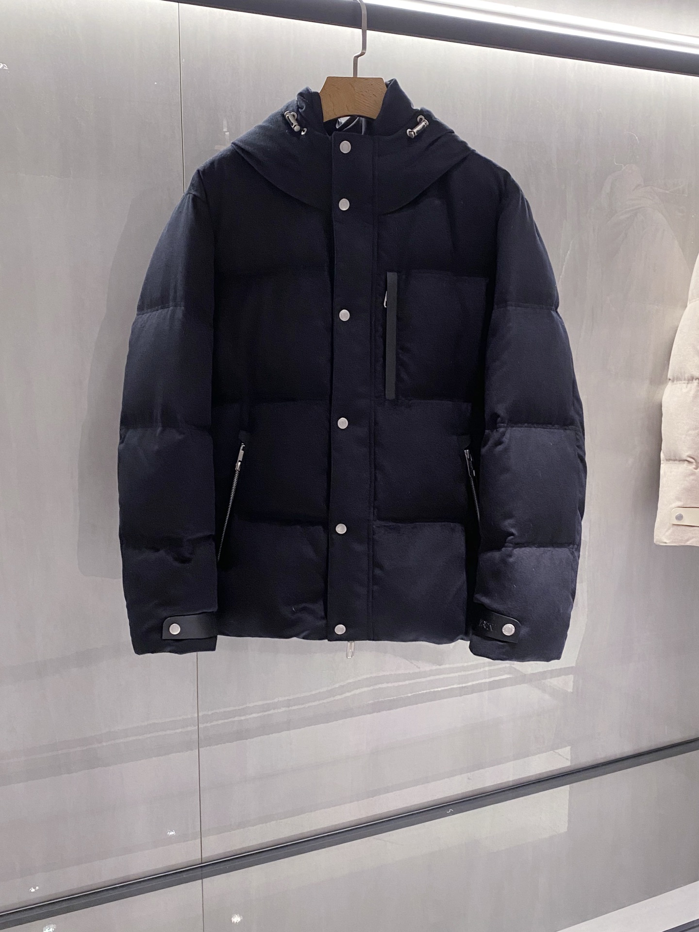 。羽绒服-。新品)Zegna/杰尼亚 羊毛连帽羽绒服保暖雪地防寒羽绒外套FW2025新款羊毛绒羽绒服，叠