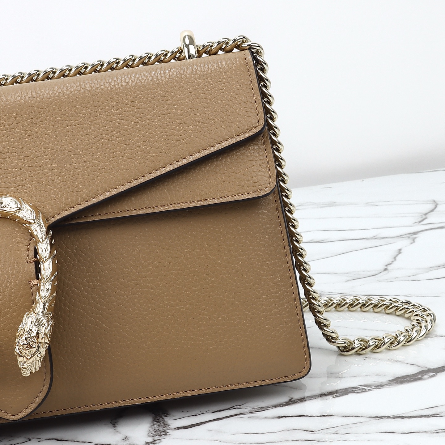 Gucci Dionysus Leather Shoulder Bag, Beige, 28 cm - Iconic Style 6 i1749492523412 5340 0 4