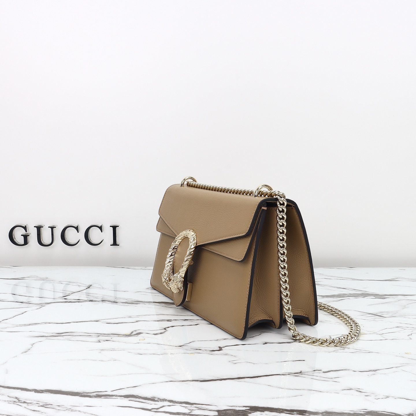 Gucci Dionysus Leather Shoulder Bag, Beige, 28 cm - Iconic Style 3 i1749492526932 6749 0 1