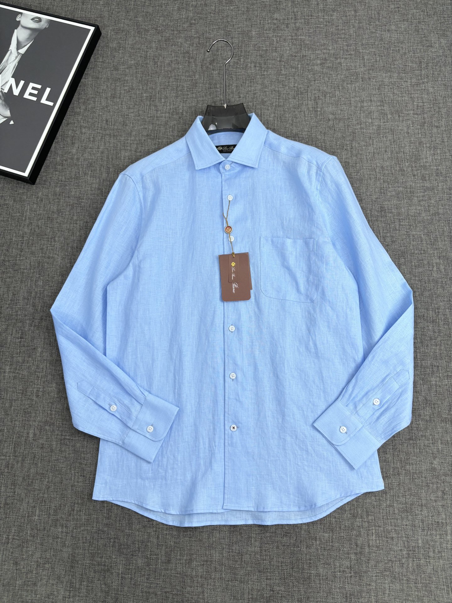 经典2026再次补单补单出货，齐色齐码！L新款，亚麻长袖衬衫，上身舒适柔软透气有型。 秋季男士必备款衬衫