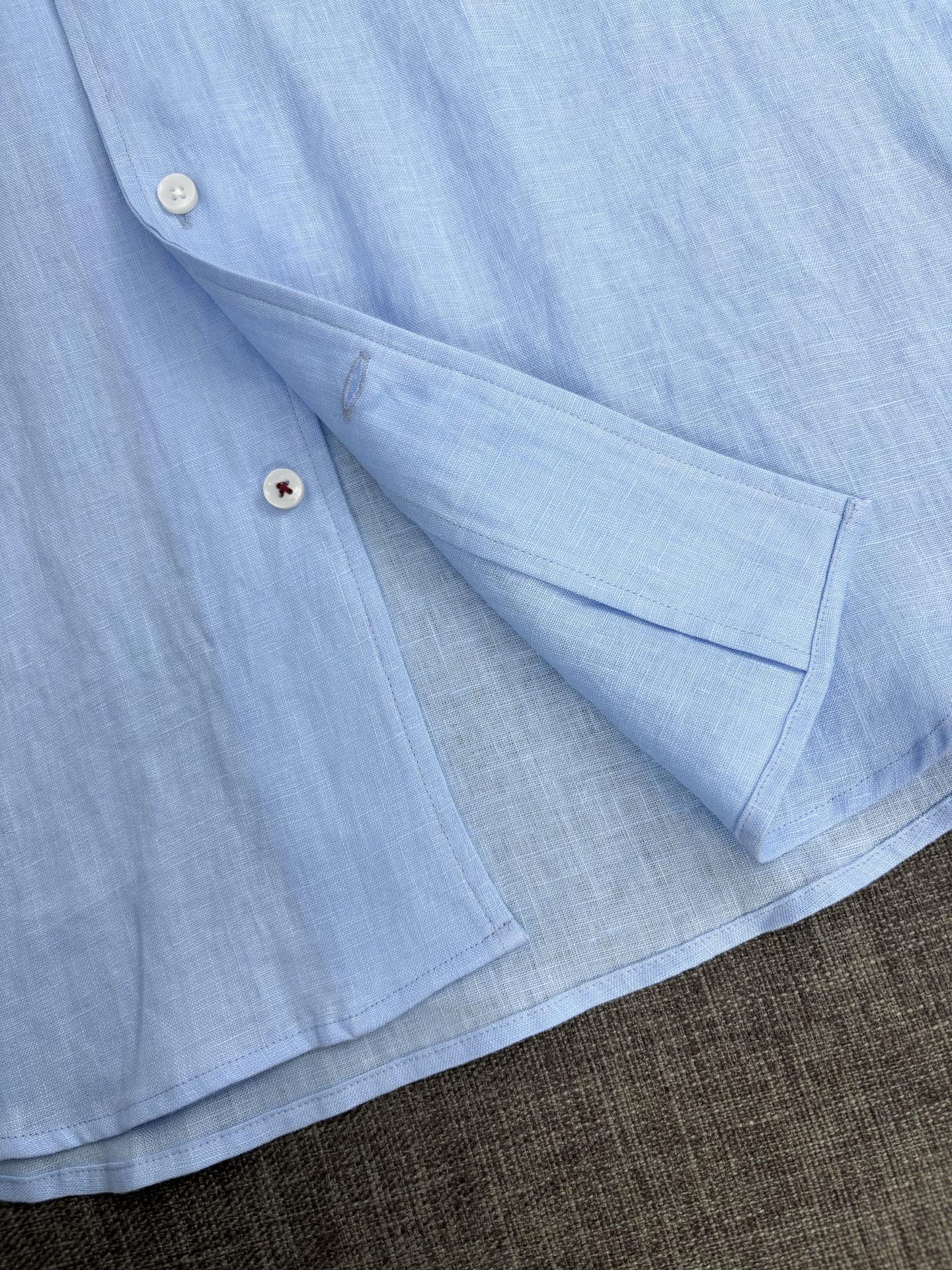 经典2026再次补单补单出货，齐色齐码！L新款，亚麻长袖衬衫，上身舒适柔软透气有型。 秋季男士必备款衬衫