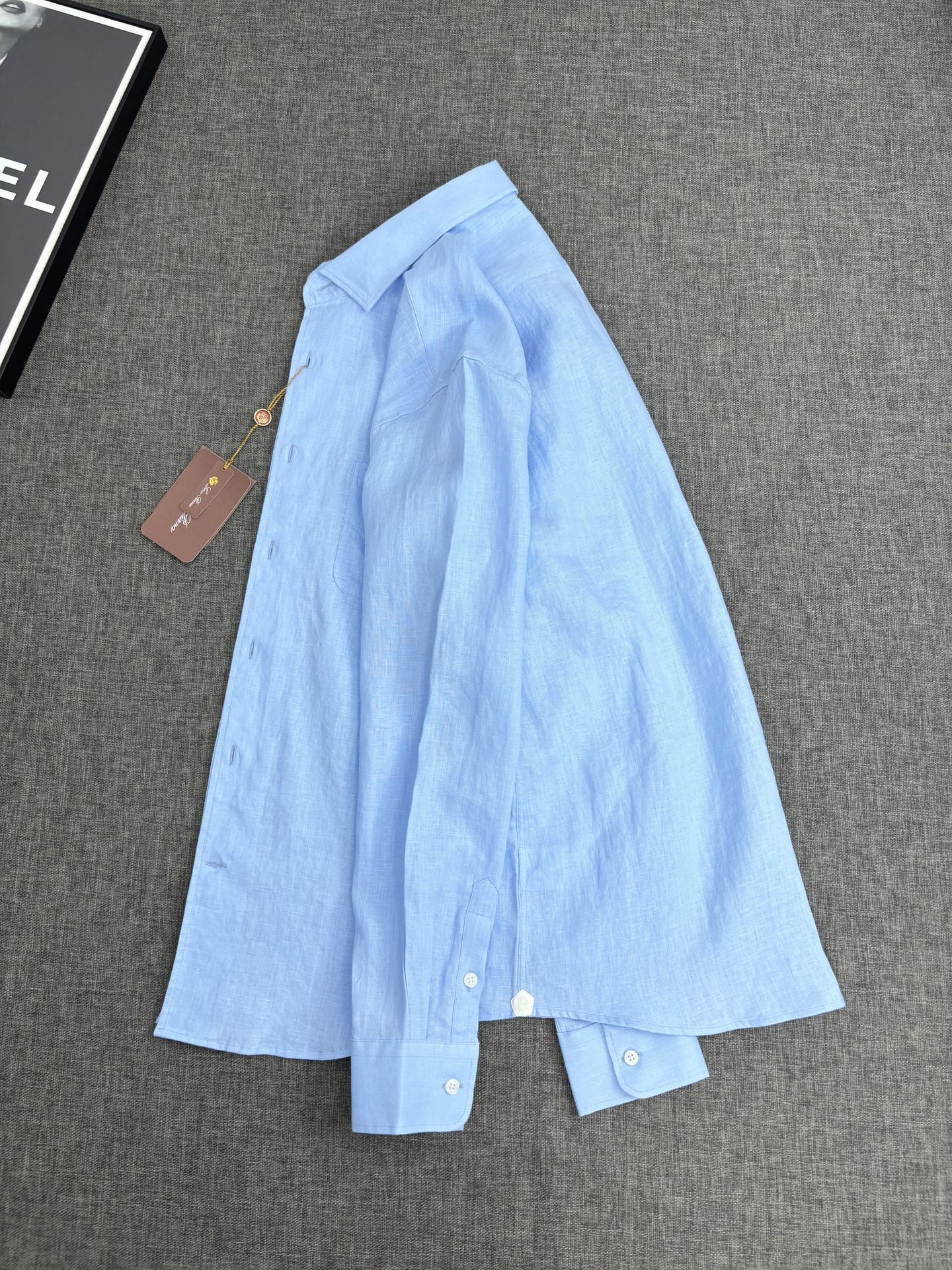 经典2026再次补单补单出货，齐色齐码！L新款，亚麻长袖衬衫，上身舒适柔软透气有型。 秋季男士必备款衬衫