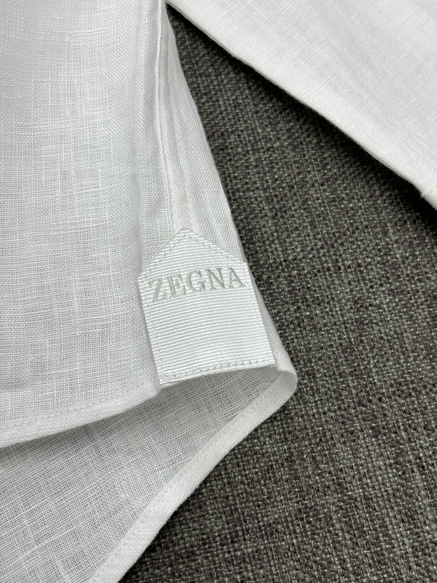 2026杰尼亚官网款最全亚麻9色衬衫老钱高奢绅士亚麻面料。男士长袖衬衫设计上沿袭了一贯滴现代极简主义基调