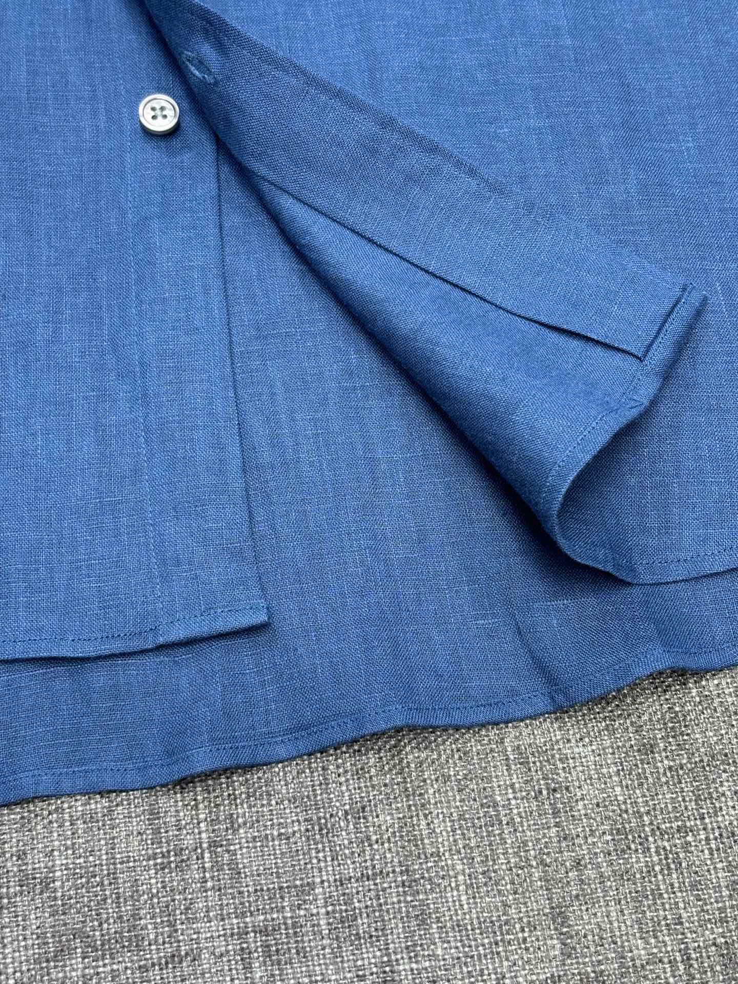 2026杰尼亚官网款最全亚麻9色衬衫老钱高奢绅士亚麻面料。男士长袖衬衫设计上沿袭了一贯滴现代极简主义基调