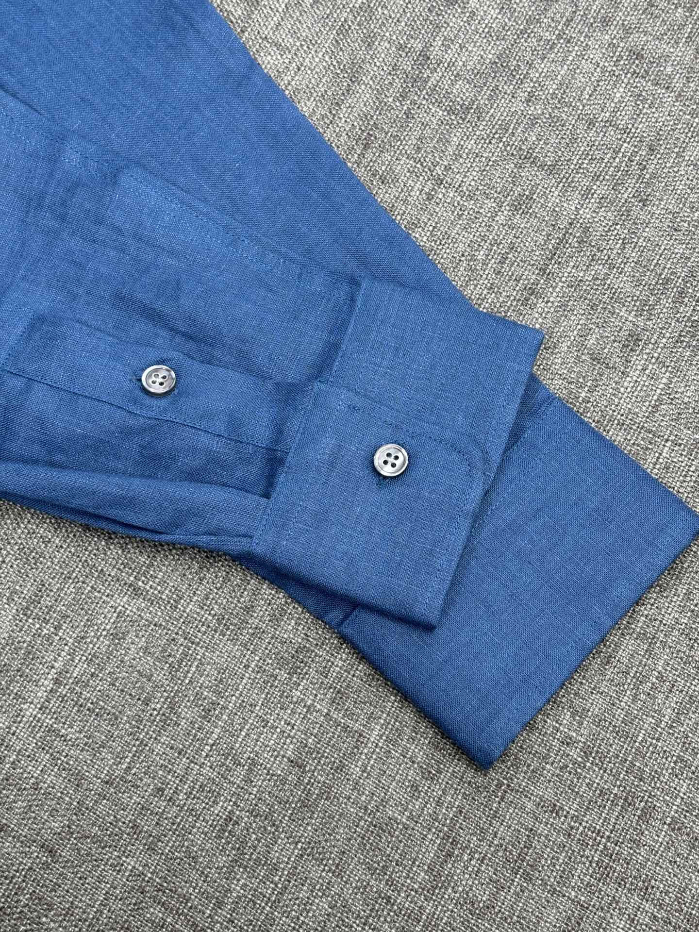 2026杰尼亚官网款最全亚麻9色衬衫老钱高奢绅士亚麻面料。男士长袖衬衫设计上沿袭了一贯滴现代极简主义基调