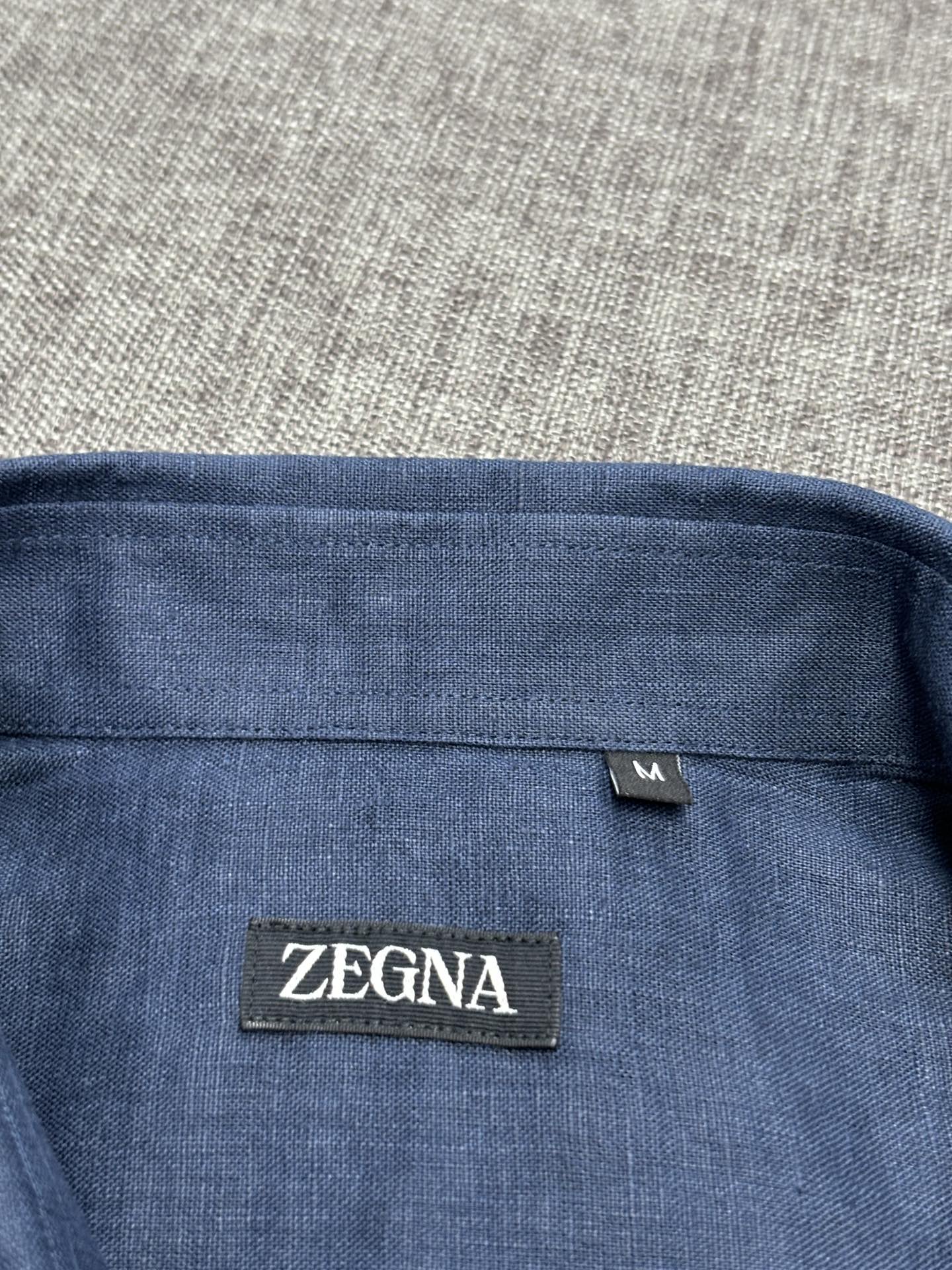 2026杰尼亚官网款最全亚麻9色衬衫老钱高奢绅士亚麻面料。男士长袖衬衫设计上沿袭了一贯滴现代极简主义基调