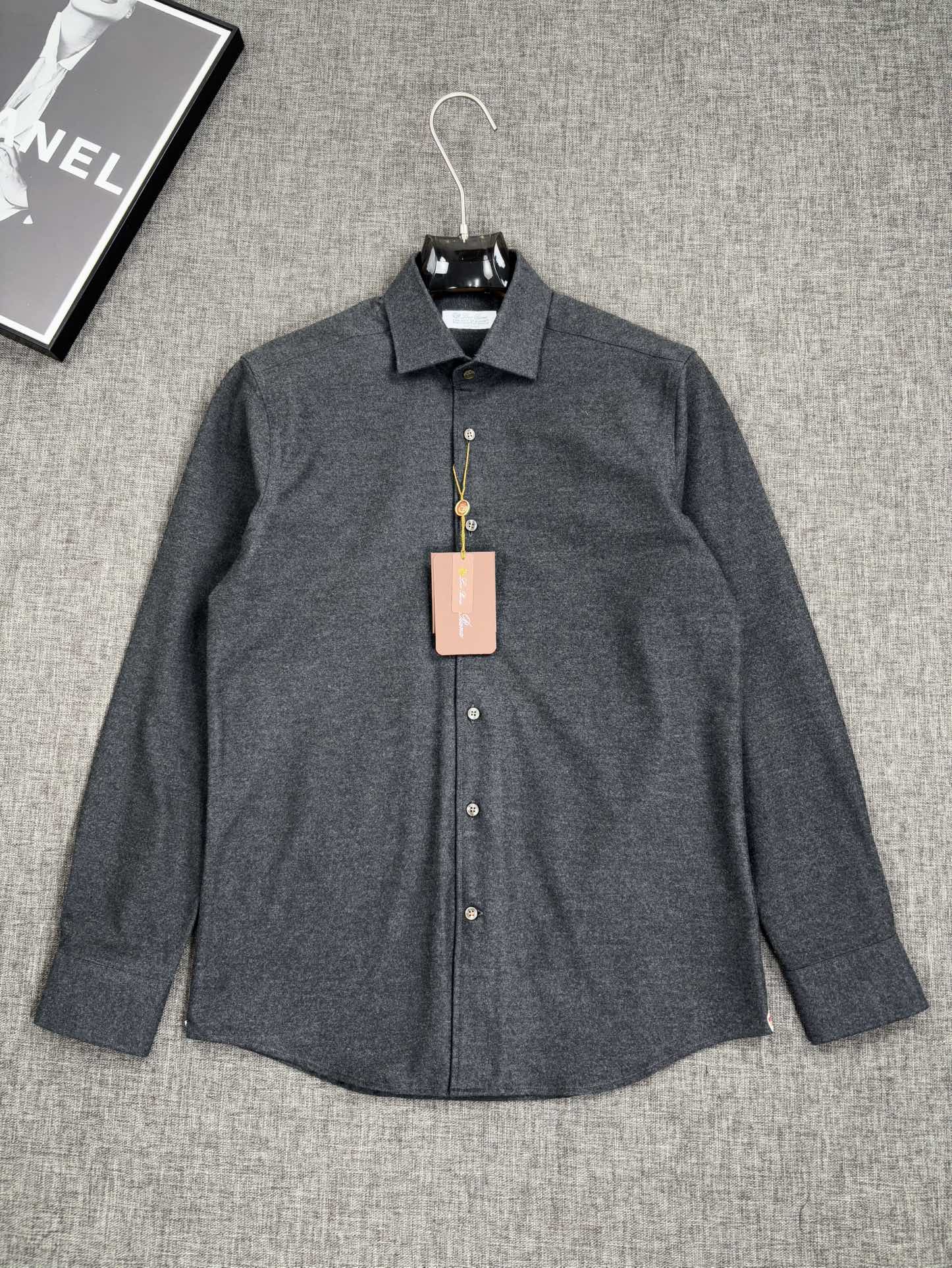 （深灰色～）.2025年秋冬新款lP🆕诺悠翩雅。国王的礼物系列，羊毛羊绒混纺舒适磨毛衬衫，