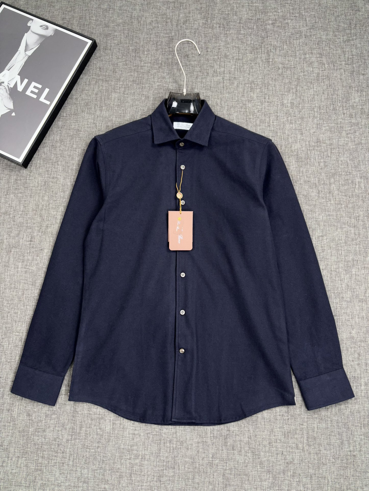 （藏蓝色～）.2025年秋冬新款lP🆕诺悠翩雅。国王的礼物系列，羊毛羊绒混纺舒适磨毛衬衫，商务绅士通勤款