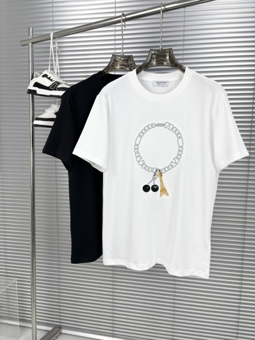 Valentino Men's Short Sleeve T-Shirt with Eiffel Tower Print - Casual Wear 1 Valentino Men's Short Sleeve T-Shirt with Eiffel Tower Print - Casual Wear