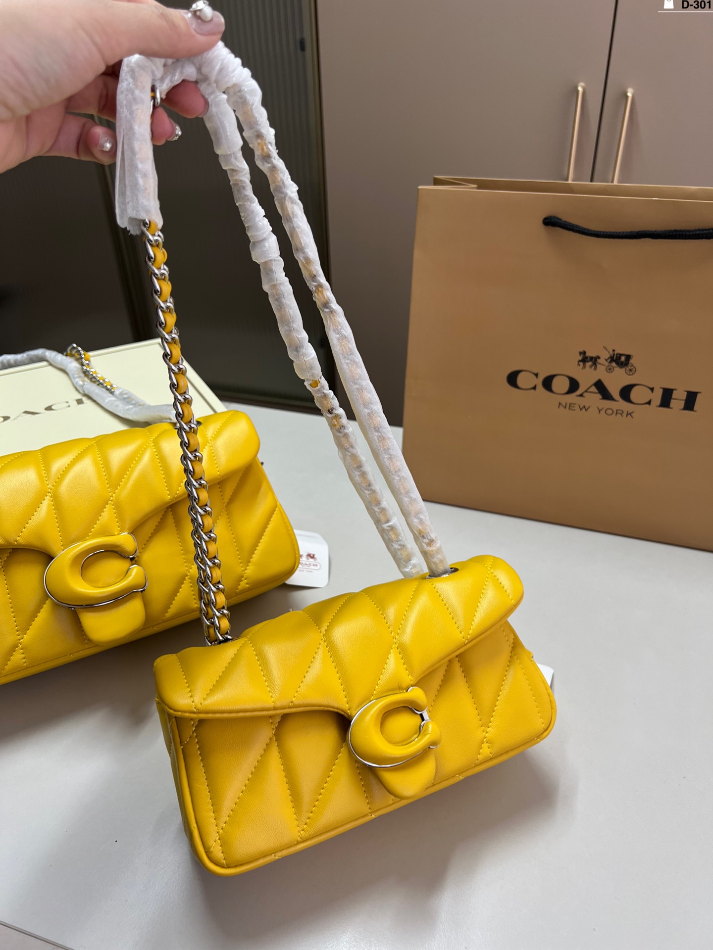 Coach Quilted Tabby Chain Bag - Mustard Yellow, Designer Handbag 2 i1740995840143 7116 0 6