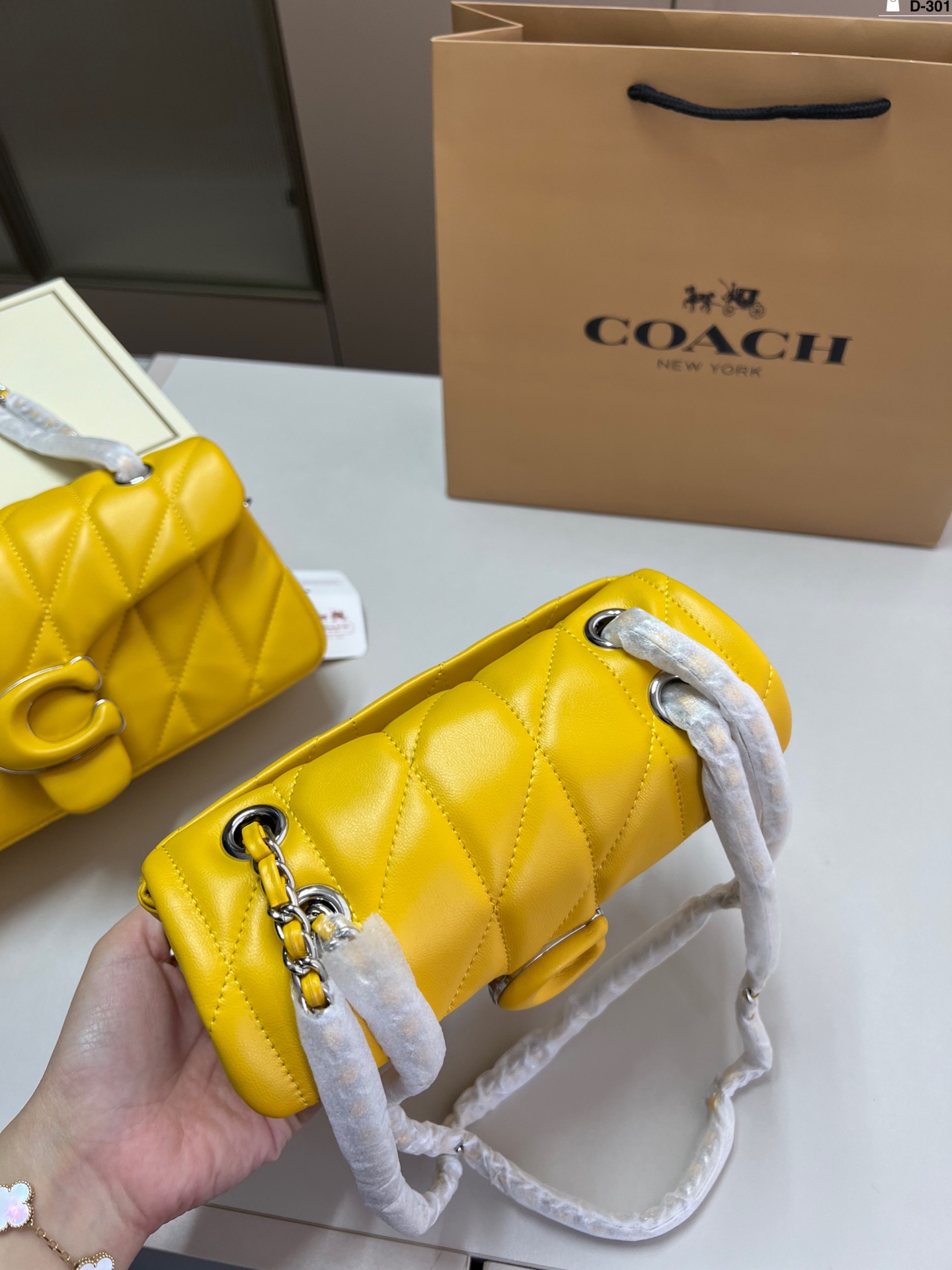 Coach Quilted Tabby Chain Bag - Mustard Yellow, Designer Handbag 5 i1740995840153 5118 0 2