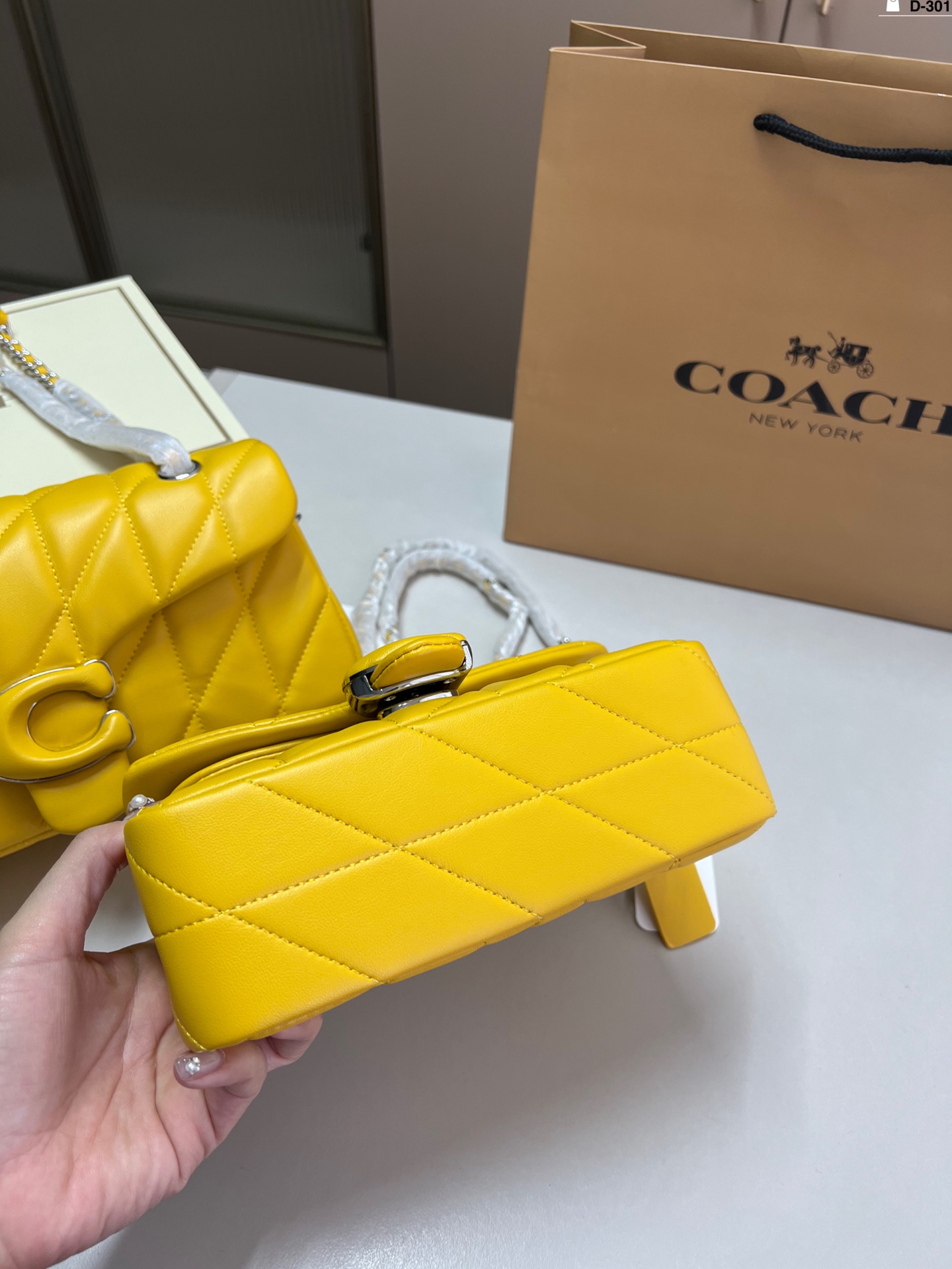Coach Quilted Tabby Chain Bag - Mustard Yellow, Designer Handbag 3 i1740995840167 328 0 0