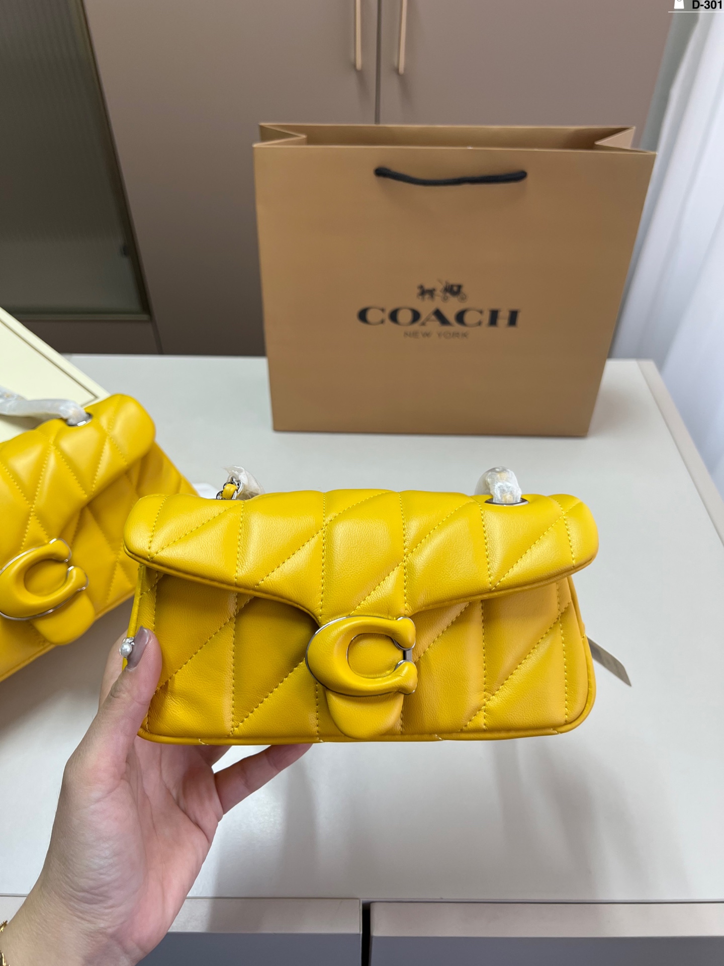 Coach Quilted Tabby Chain Bag - Mustard Yellow, Designer Handbag 6 i1740995840168 5385 0 3