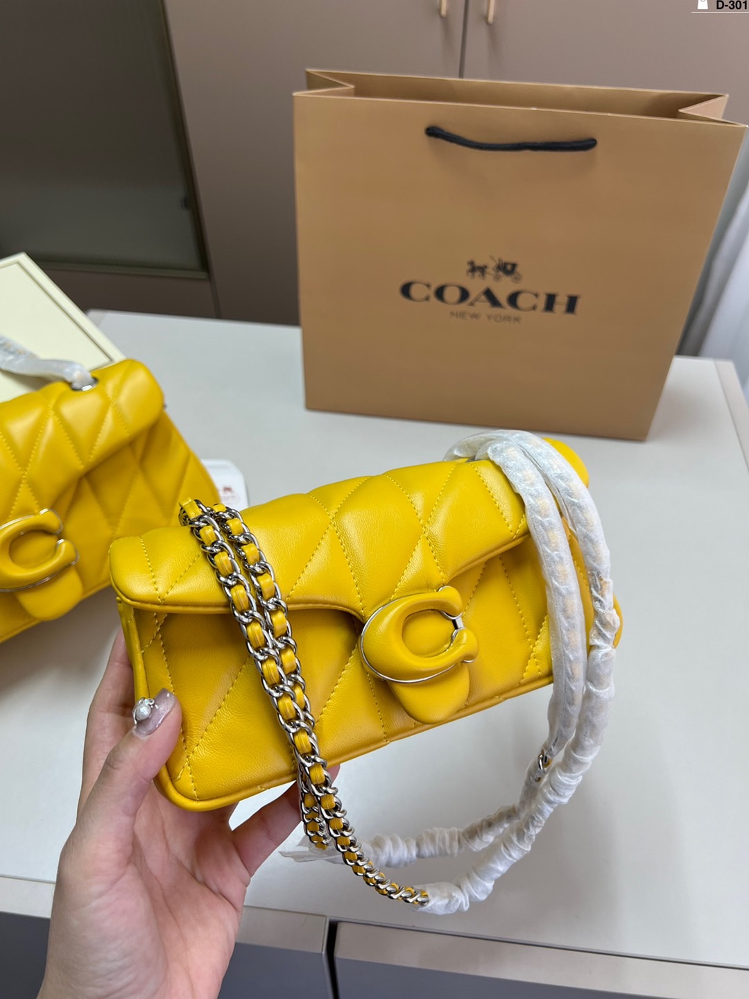 Coach Quilted Tabby Chain Bag - Mustard Yellow, Designer Handbag 9 i1740996912146 5607 0 8