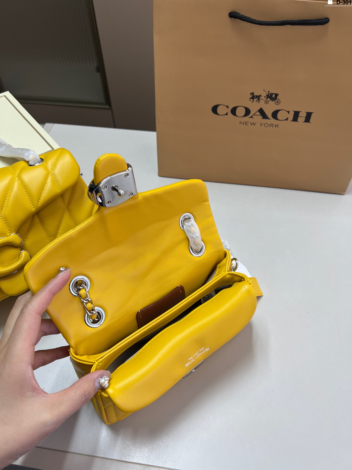 Coach Quilted Tabby Chain Bag - Mustard Yellow, Designer Handbag 10 i1740996912333 1398 0 7