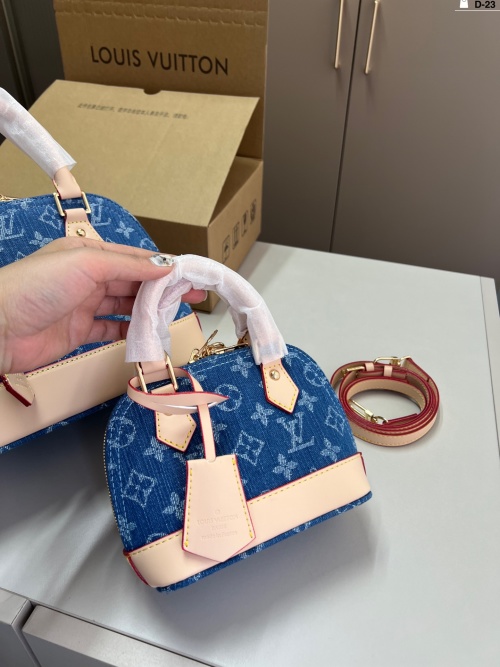 Louis Vuitton Alma BB Denim Bag, 16x13cm, Stylish Handbag for Women 1 Louis Vuitton Alma BB Denim Bag, 16x13cm, Stylish Handbag for Women