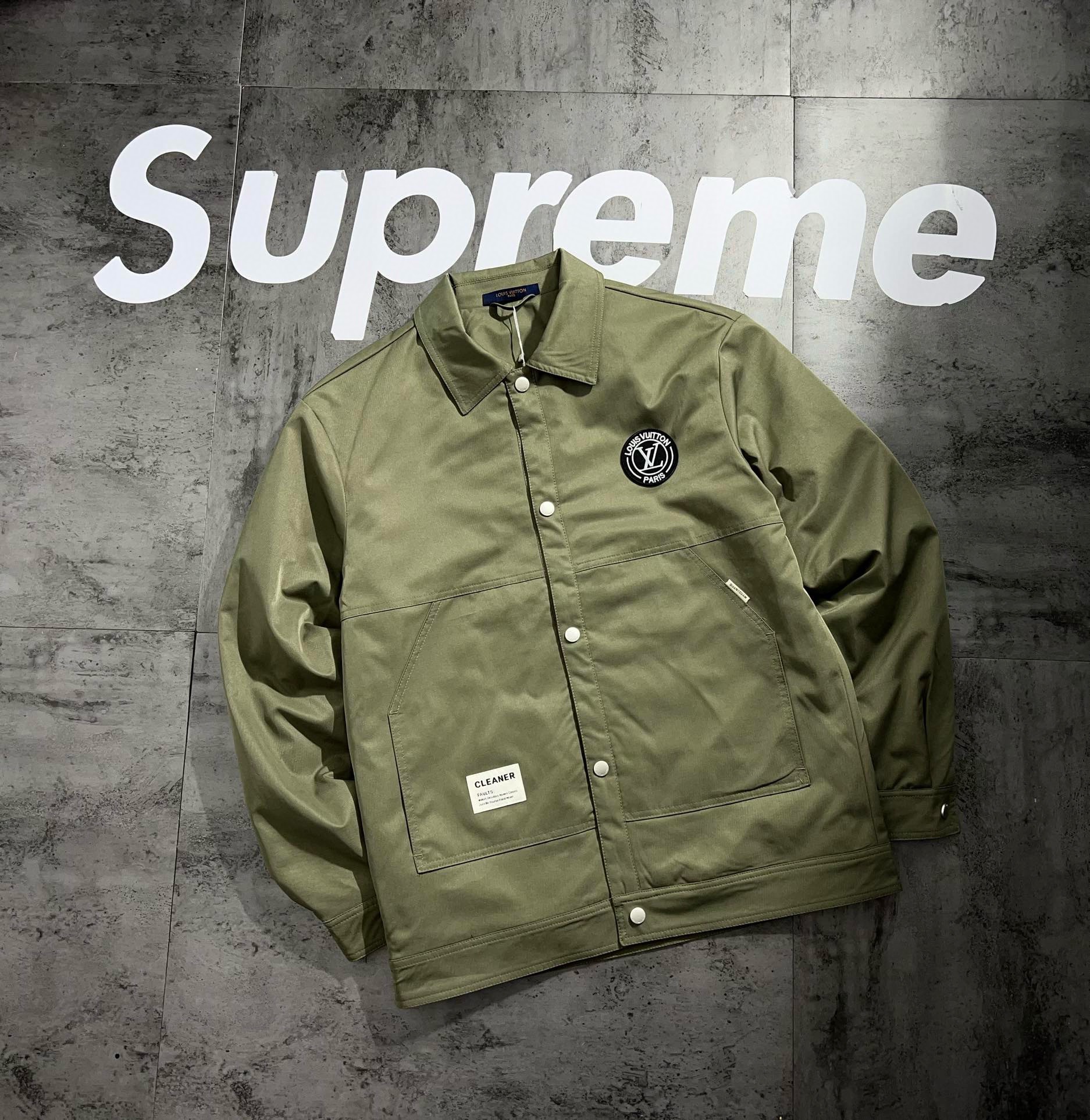 Louis Vuitton Inspired Couple Jacket Thickened Cotton Embroidered Patch