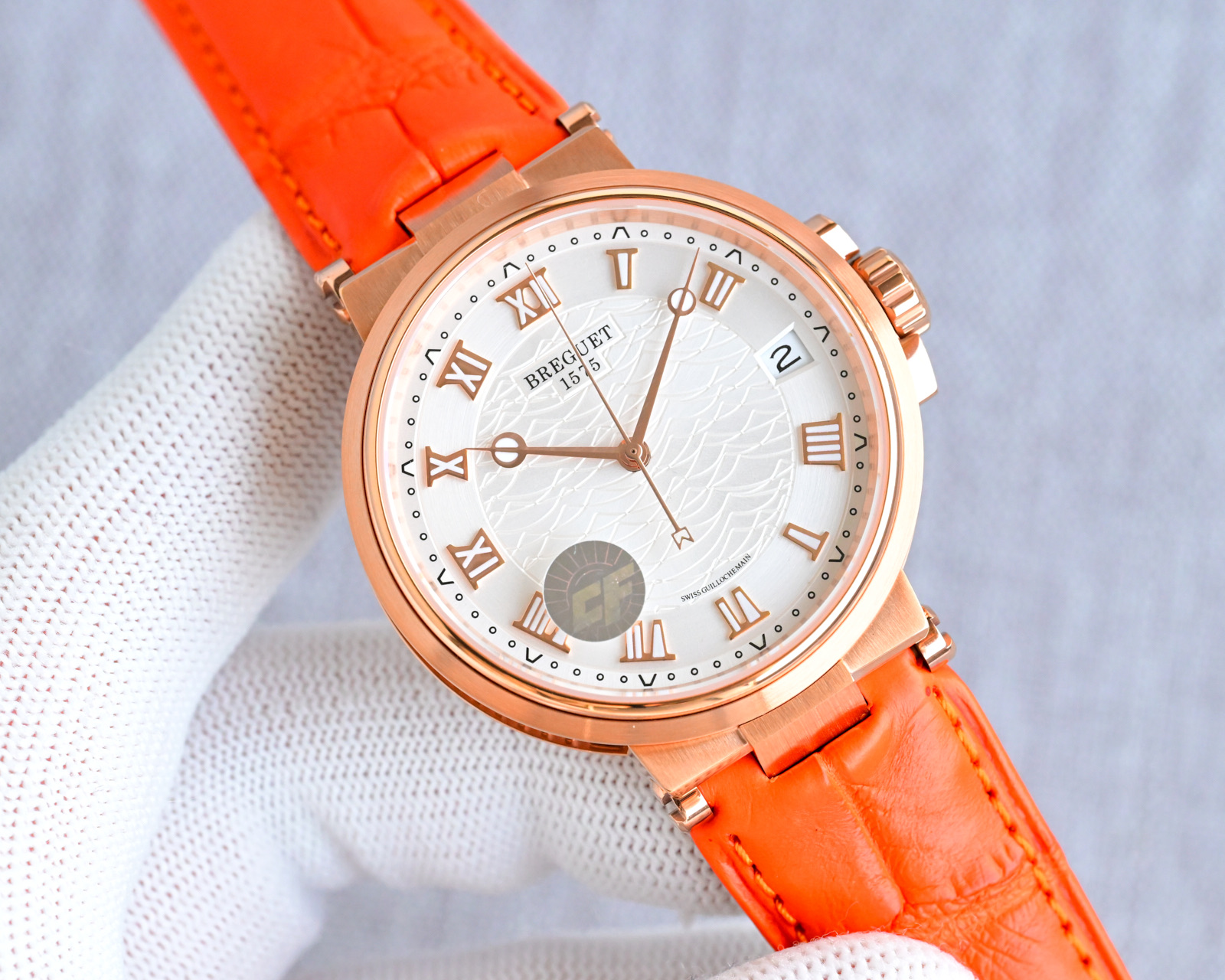 NO:157473,CF Produced by White Gold Crocodile Leather CF Factory New Product Launch Conference Breguet B Navigation MARINE Navigation Series 5517 watches, the origin of the Navigation Astronomical Clock, 