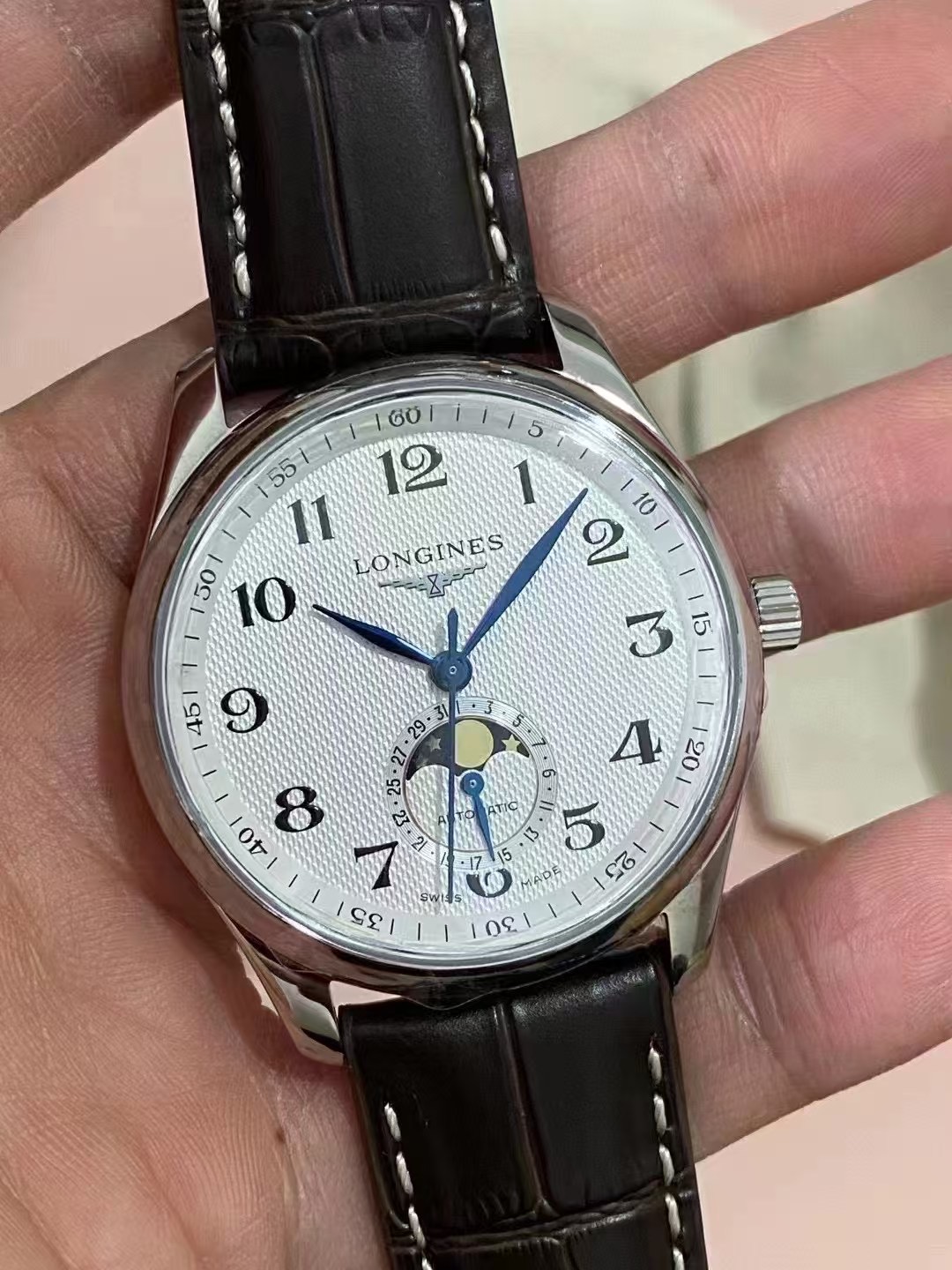 NO:394345,Longines famous craftsman moon phase four-needle 899.5 all-in-one machine 34 40 42 all-in-one 40 42 mm has 2824 machines, 2892 machines, longines19860909浪琴名匠月相四针899.5一体机 34 40 42都有  40 42 mm有2824机,2892机,,longines,Watch