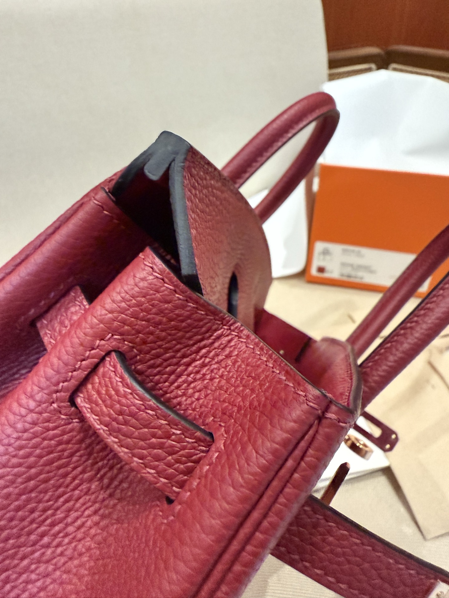 Hermes Birkin 25 Rouge Grenat 25 handbag shoulder