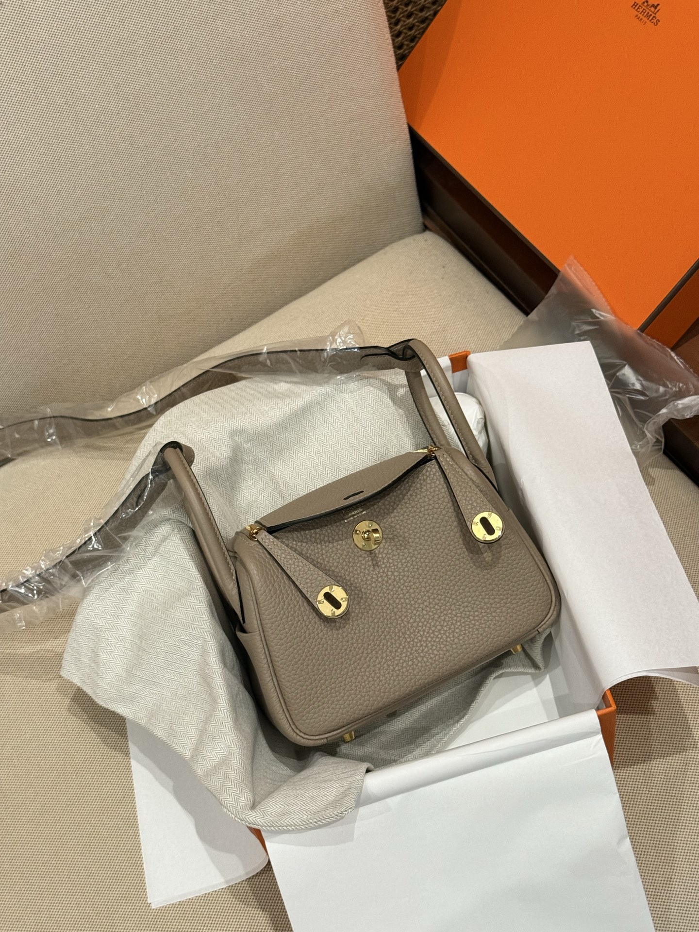 Hermes Lindy Etoupe mini crossbody everyday