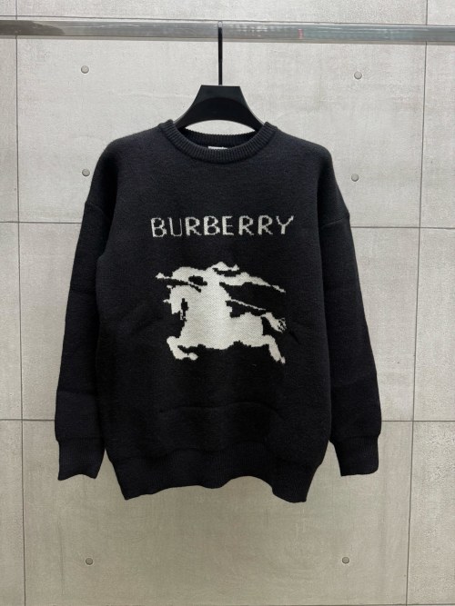 Burberry Equestrian Knight Logo Knit Sweater Wool-Blend Unisex 19 Burberry Equestrian Knight Logo Knit Sweater Wool-Blend Unisex