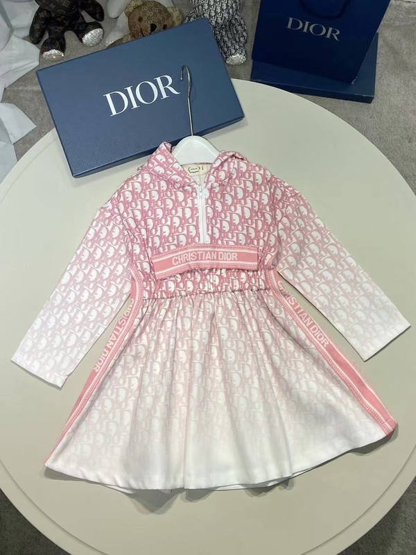 Dior Clothing Dresses Blue Pink Cotton Fall/Winter Collection Hooded Top