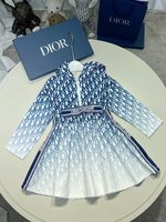 Dior Clothing Dresses Blue Pink Cotton Fall/Winter Collection Hooded Top