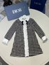 Chanel Clothing Dresses Practical And Versatile Replica Designer Black Coffee Color Lattice Cotton Fall Collection