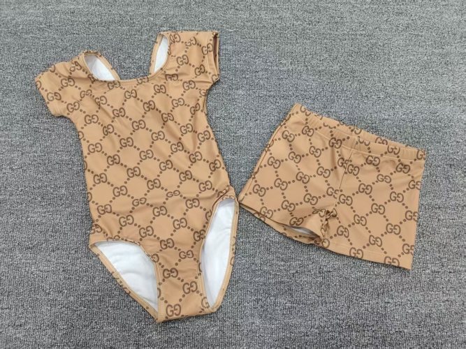 Designer Two-Piece Swimsuit Set for Kids with Stylish Pattern, Sizes 80-150cm 1 Designer Two-Piece Swimsuit Set for Kids with Stylish Pattern, Sizes 80-150cm