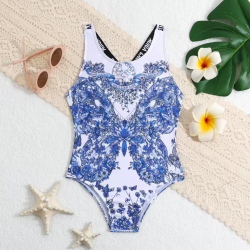 Christian Dior Girl's Floral Print One-Piece Swimsuit - Summer Collection 1 Christian Dior Girl's Floral Print One-Piece Swimsuit - Summer Collection