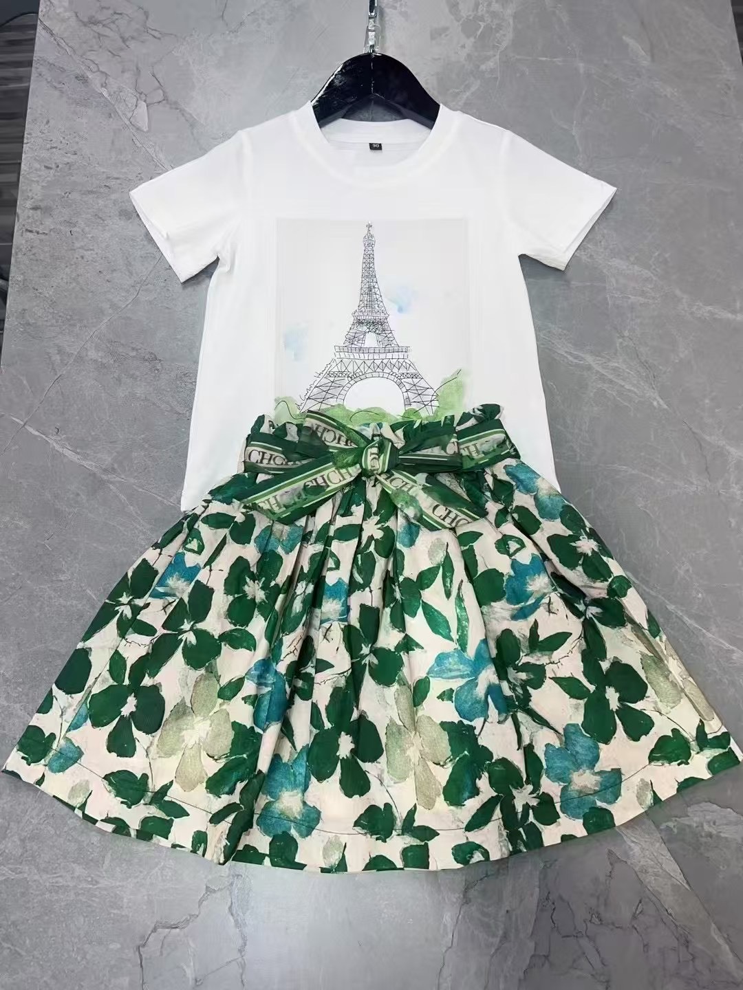❤️无少@158 Ropa infantil de alta gama, nuevos diseños de verano 2025 New design～ CH nuevo conjunto de falda～ camiseta + f…