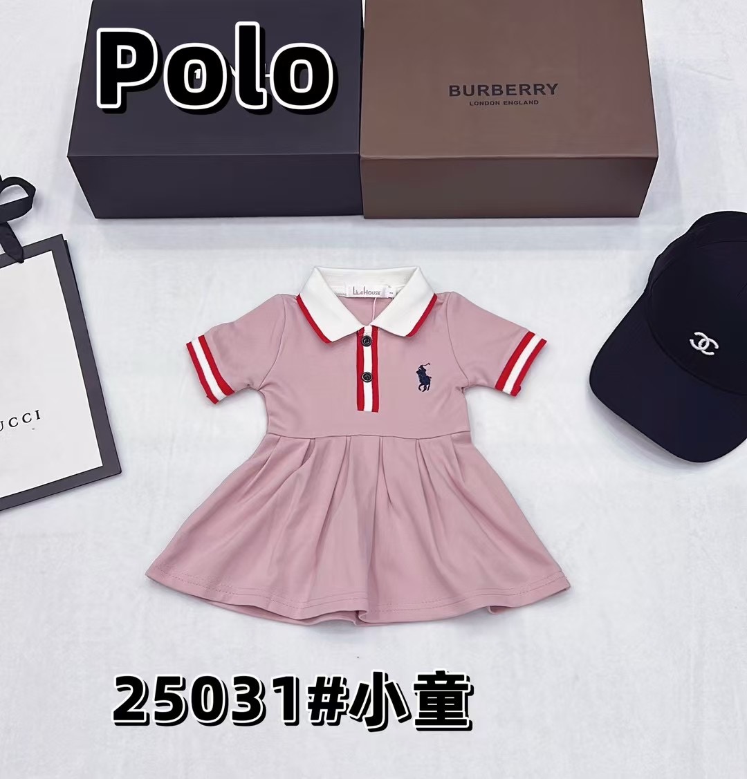 ❤️ rosa sin menos @98 2025 nuevo vestido Polo para niños pequeños👗～ tejido de algodón puro de alta calidad, cómodo y t…