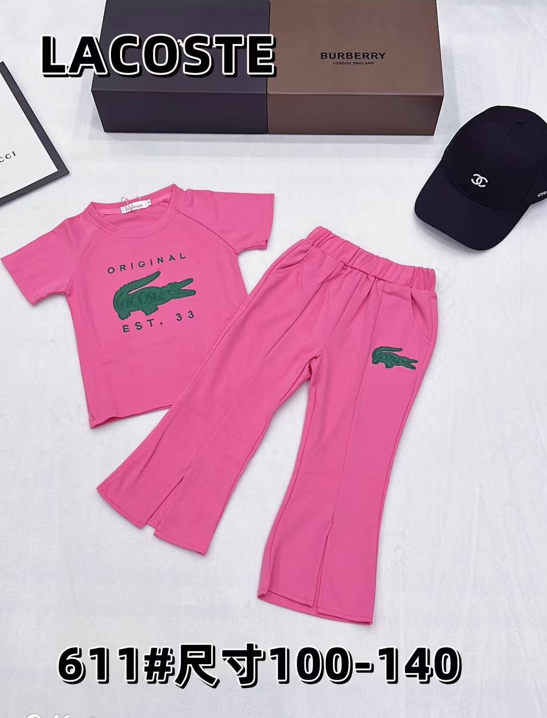 ❤️ frambuesa sin menos @118 un conjunto, ropa infantil de alta gama 2025 nuevo conjunto de pantalón LACOSTE～ camiseta d…