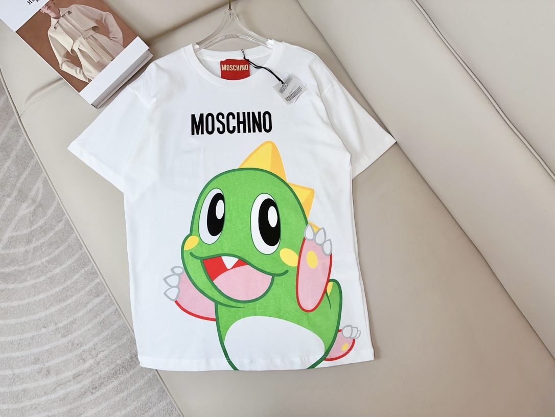 High-End Women’s Clothing: MOSCH** Logo T-Shirt with Custom Pure Cotton Fabric - 图片 1