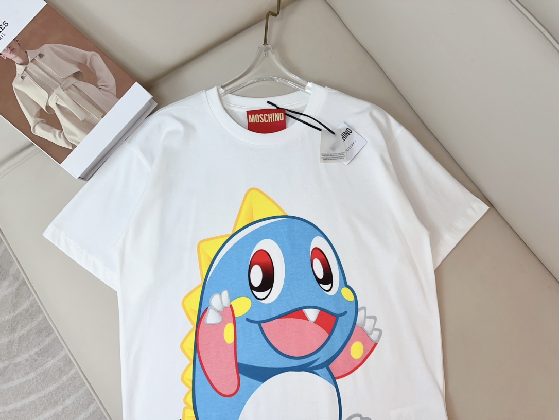 “MOSCH** Bubble Dragon Print Logo T-Shirt: Customized Cotton Suit with Packaging” - 图片 3