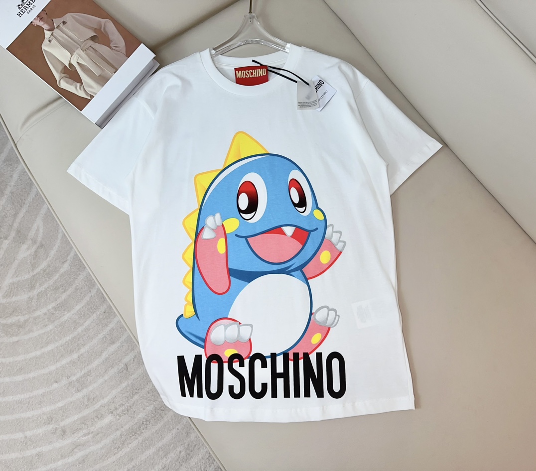 “MOSCH** Bubble Dragon Print Logo T-Shirt: Customized Cotton Suit with Packaging”