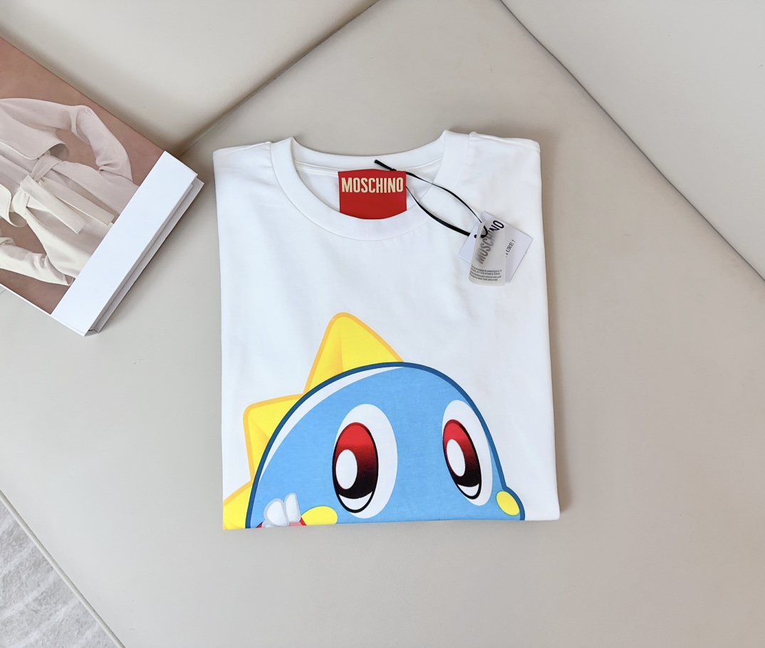 “MOSCH** Bubble Dragon Print Logo T-Shirt: Customized Cotton Suit with Packaging” - 图片 5