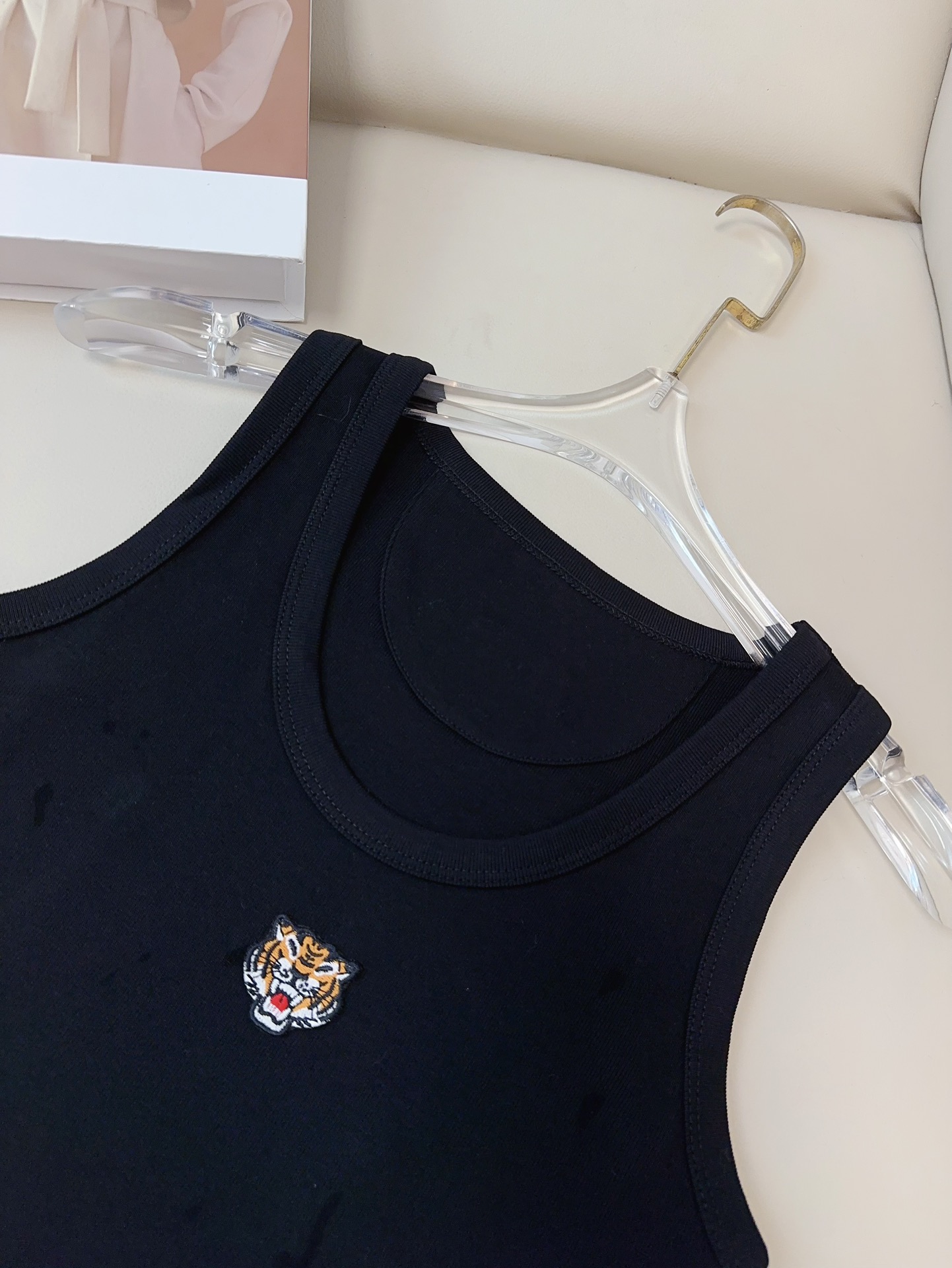 High-Quality Women’s Outfit with KEN** Tiger Embroidered Vest: Heavy, Stretching, Top Quality - 图片 6