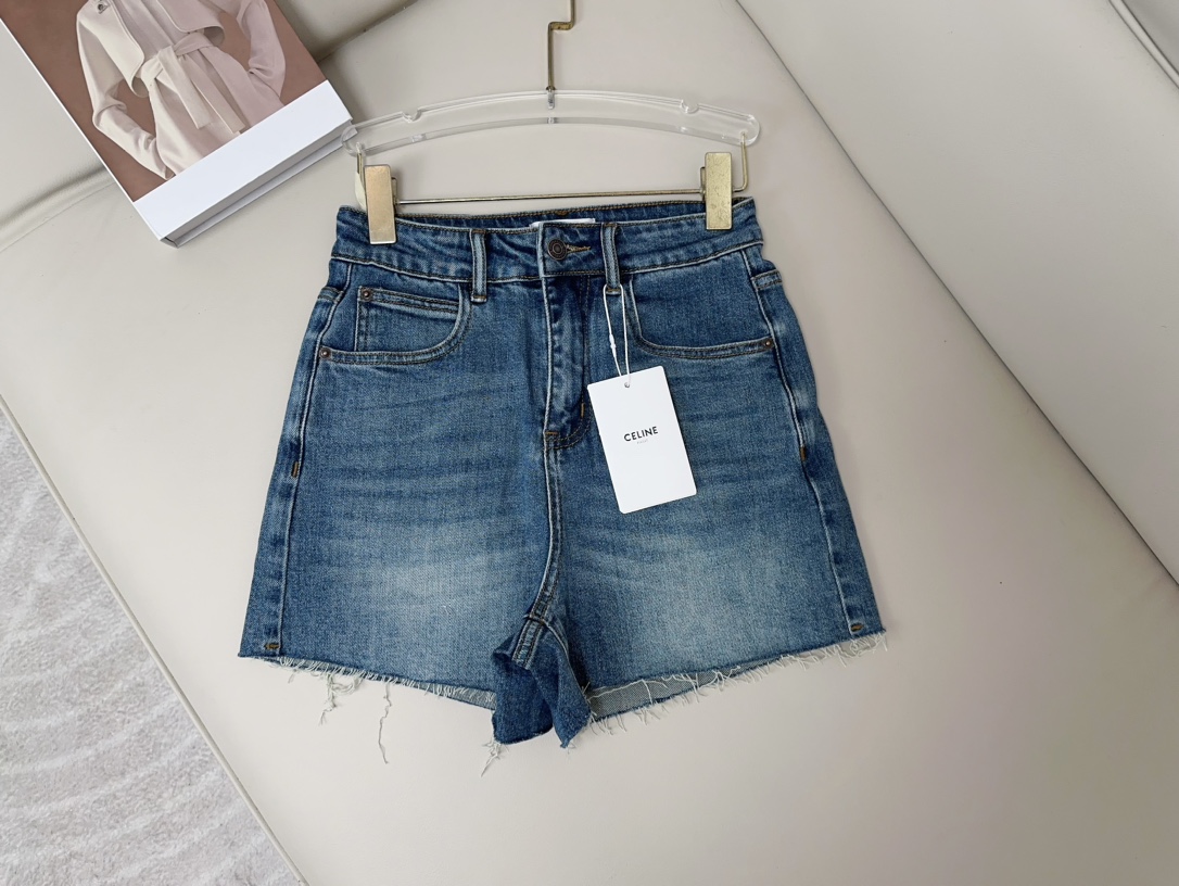 Celine Vêtements Jeans Shorts Bleu Coton Tissu de coton bleu Fashion